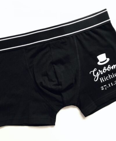 Personalised boxer shorts with custom text