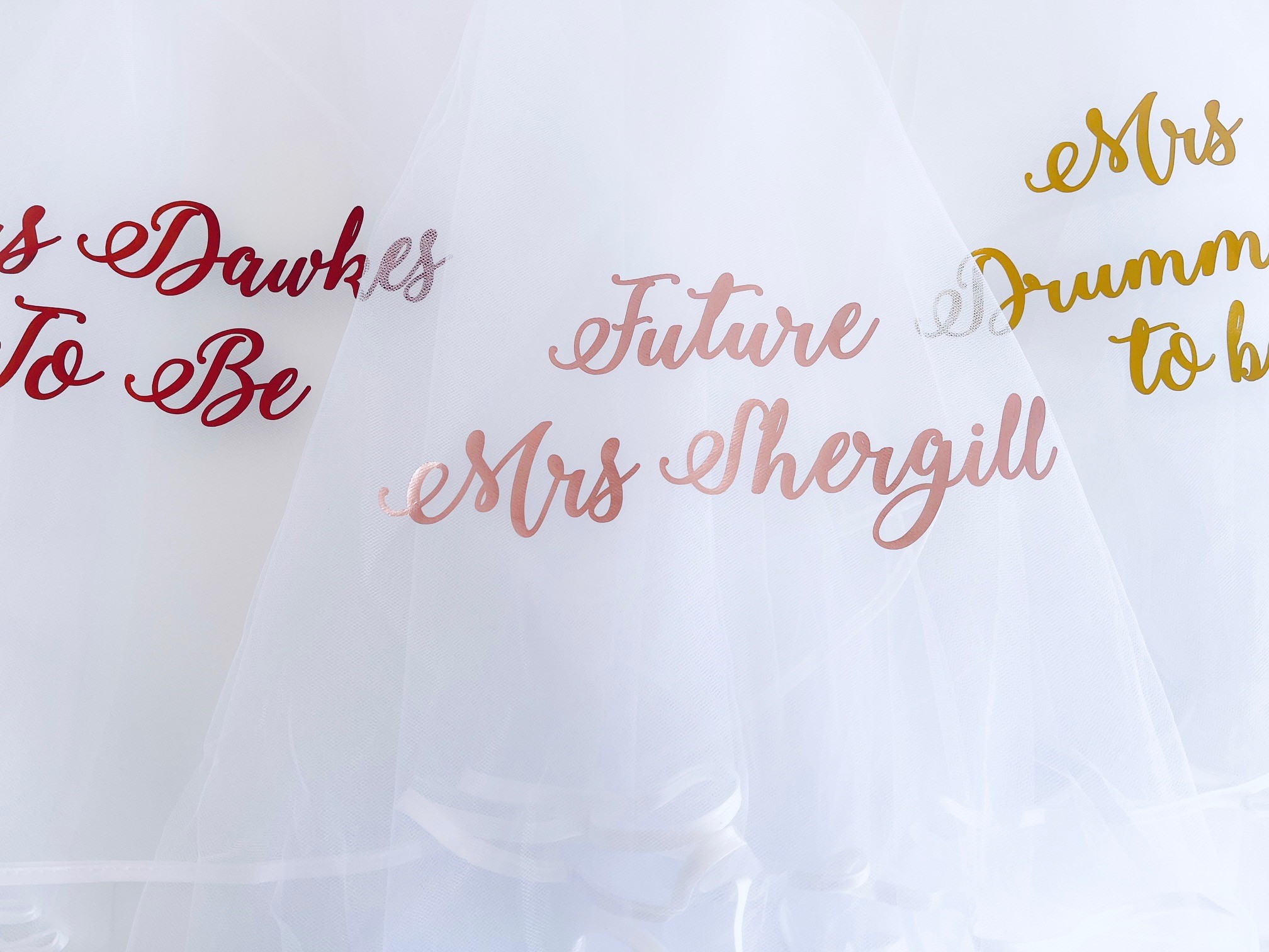 Personalised hen party veil for the bride to be