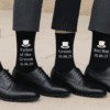 Personalised wedding role socks for groom and groomsmen