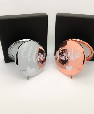 Personalised cosmetic mirror with custom personalisation