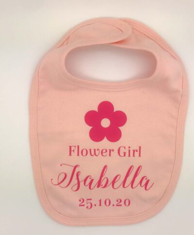Personalised Flower Girl Bib for toddlers and young children at weddings