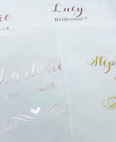Personalised Wedding Role Canvas Bag for bridesmaids, groomsmen, and bridal party