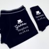 Personalised groom boxers and socks set in black