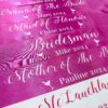 Personalised hen party sash with custom text for bride to be