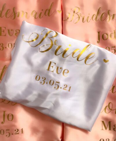 personalised wedding role satin robe