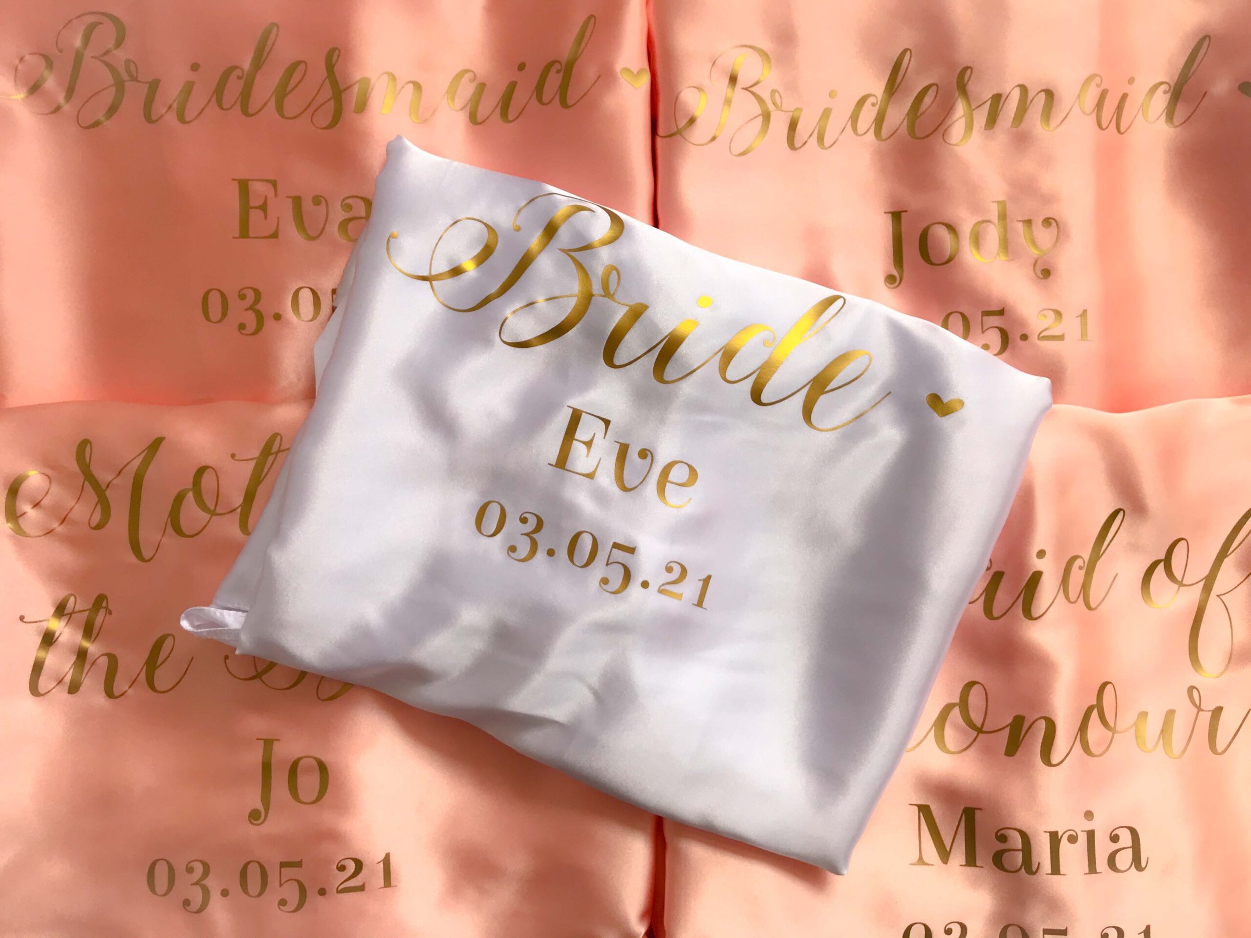 personalised wedding role satin robe