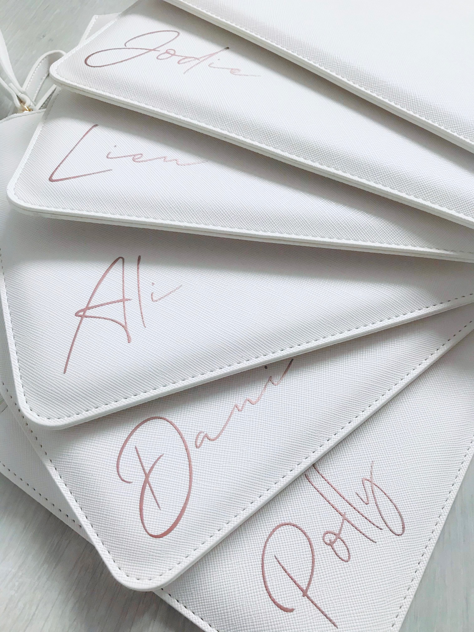 personalised bridesmaid clutch
