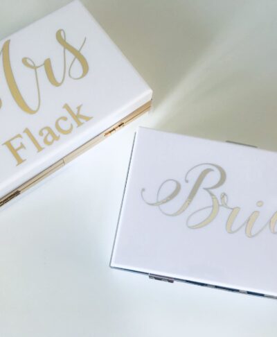 personalised mrs clutch bag