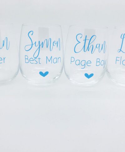 personalised stemless wine glass