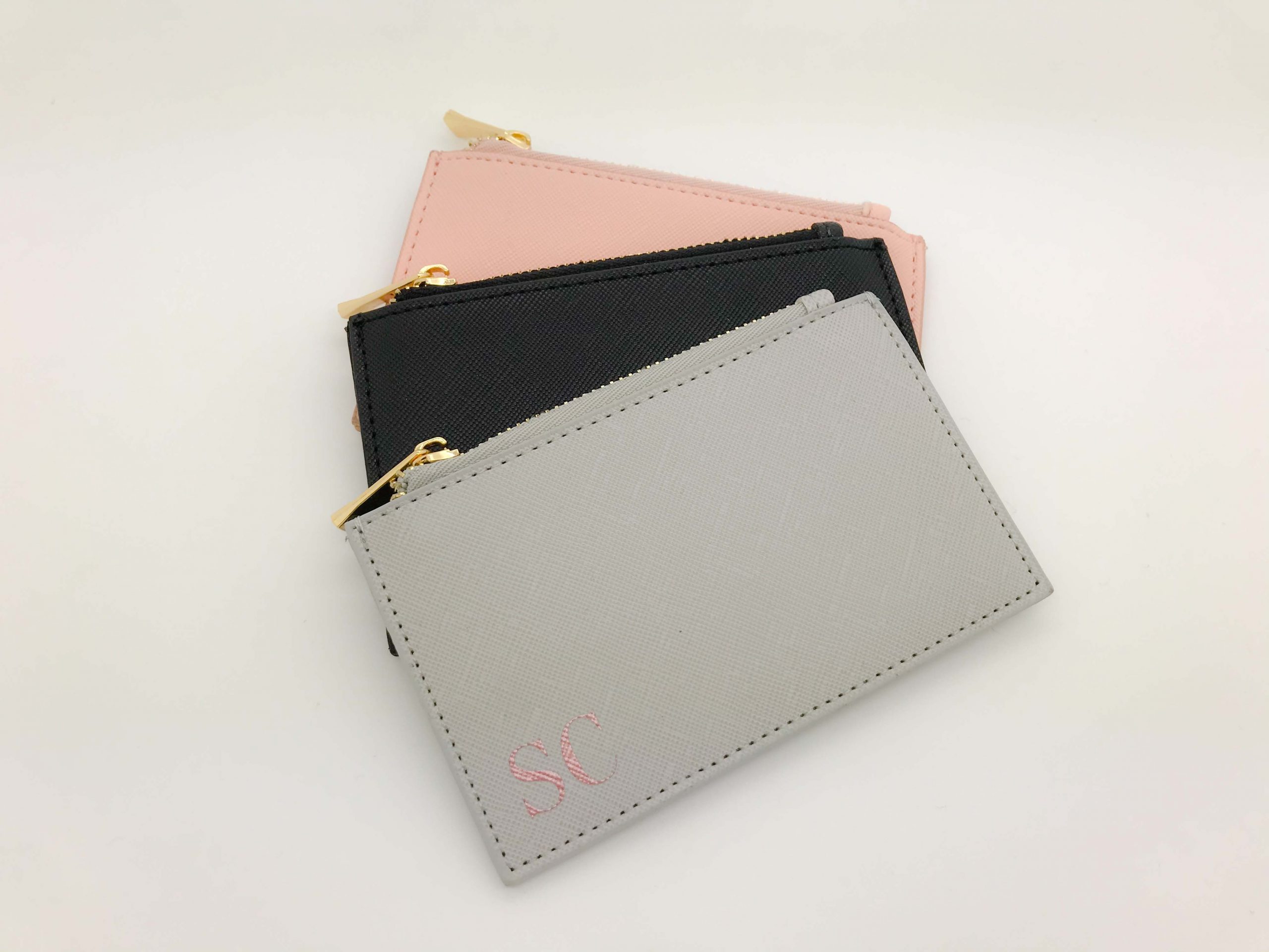 grey personalised purse