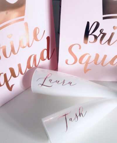 Personalised hen party plastic champagne flute with custom name