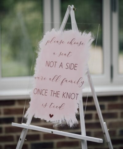 acrylic welcome wedding sign