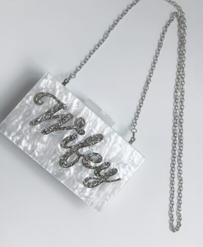 wifey pearl clutch bag