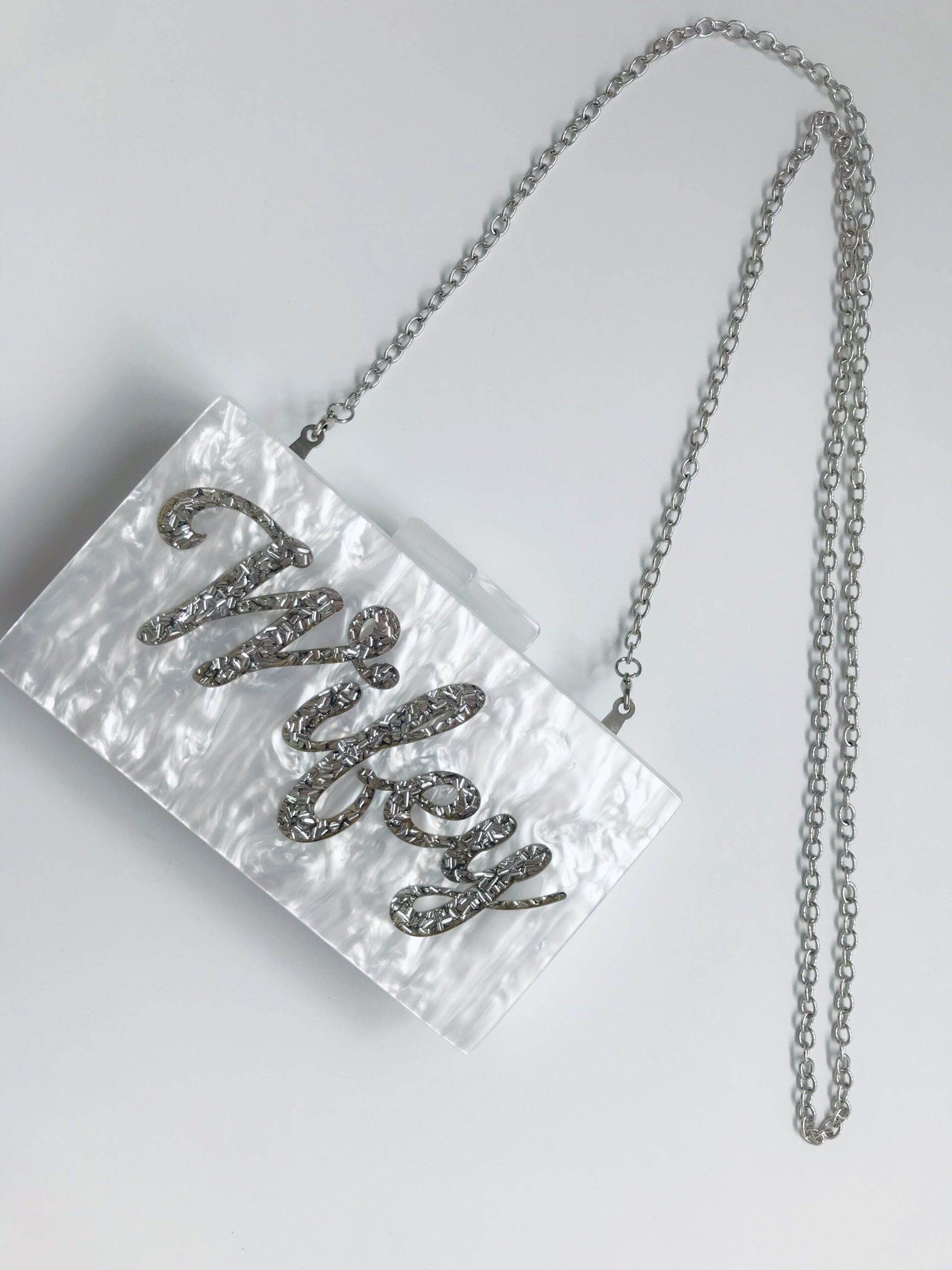 wifey pearl clutch bag