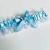 Personalised Something Blue Garter with lace and satin ribbon