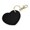 Personalised Name Leather Look Heart Keyring - Black
