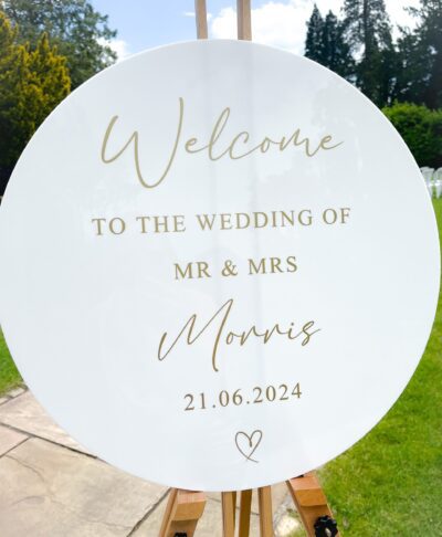 Welcome To Our Wedding Circle Acrylic Sign